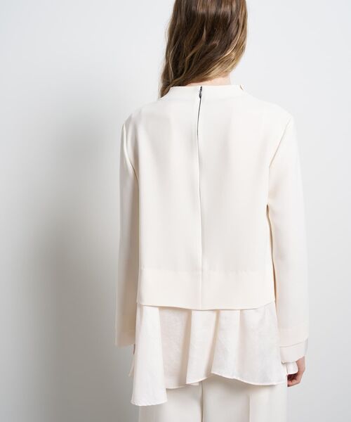 LANVIN en Bleu（ランバンオンブルー）の「トリアセテートコンビブラウス（シャツ/ブラウス・レディース・ネイビー/ブラック/オフホワイト・38）」の17枚目の写真