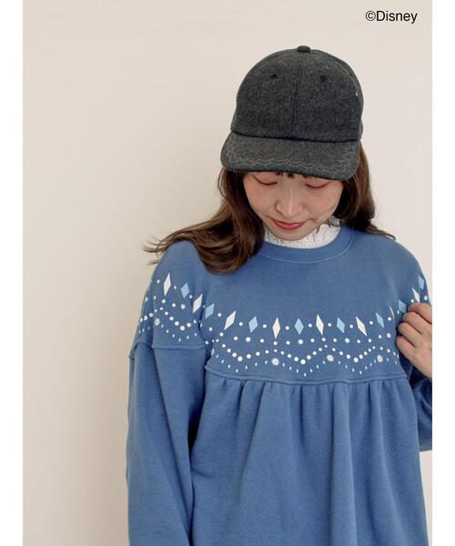 Samansa Mos2（サマンサ モスモス）の「【Disney】アナと雪の女王/柄プリントスウェット（Tシャツ/カットソー・レディース・ブルー/ピンク・F）」の4枚目の写真