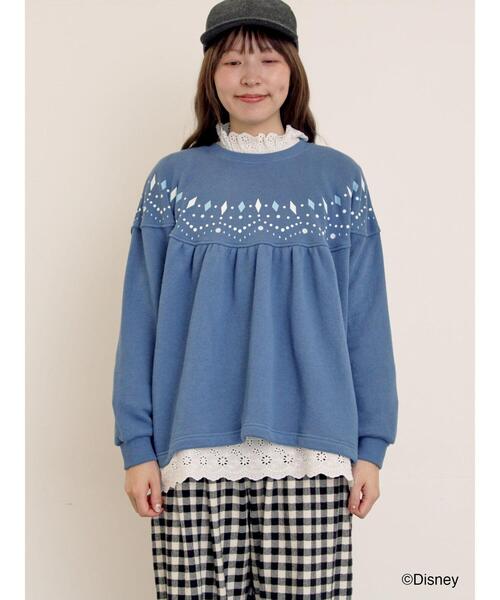 Samansa Mos2（サマンサ モスモス）の「【Disney】アナと雪の女王/柄プリントスウェット（Tシャツ/カットソー・レディース・ブルー/ピンク・F）」の19枚目の写真