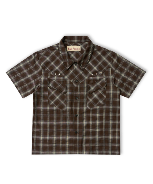 RAD FICTION(ラッドフィックション)の「RUSTY HAND STITCH CURVED LINE SHIRT / BROWN CHECK(シャツ/ブラウス・メンズ・その他・MEDIUM/LARGE)」の2枚目の写真