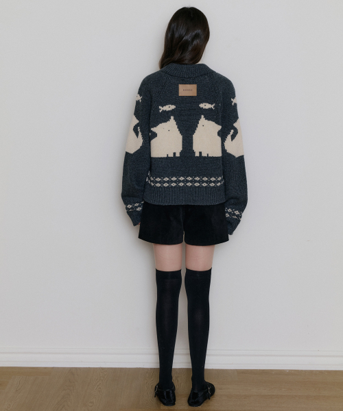 REORG(リオルグ)の「COZY CAT COWICHAN CHARCOAL(カーディガン/ボレロ・レディース・その他・FREE)」の2枚目の写真