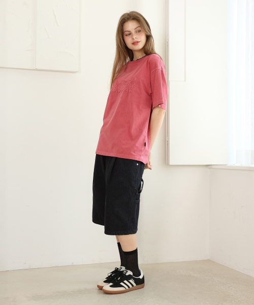YOSEMITE(ヨセミティ)の「アプリケ刺繍ピグメント半袖Tシャツワイン YT-306(Tシャツ/カットソー・レディース・ワイン・LARGE/X-LARGE/XX-LARGE)」の6枚目の写真