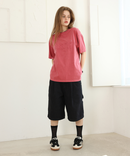 YOSEMITE(ヨセミティ)の「アプリケ刺繍ピグメント半袖Tシャツワイン YT-306(Tシャツ/カットソー・レディース・ワイン・LARGE/X-LARGE/XX-LARGE)」の7枚目の写真