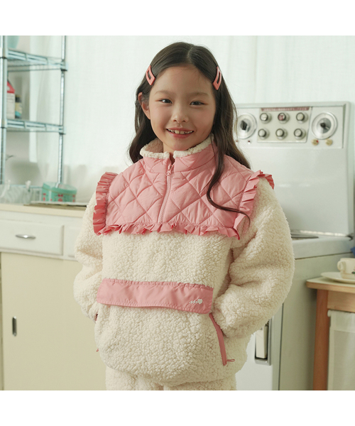 [Kids] Ruffle Fleece Jacket_Pink