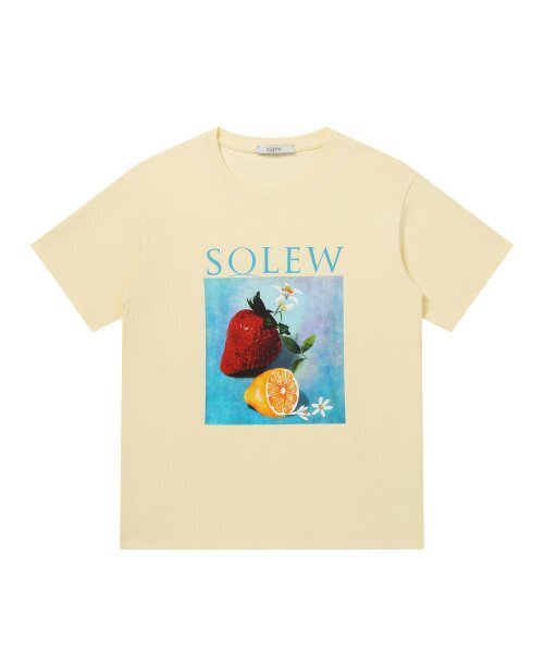 SOLEW(ソル)の「フルーツグラフィック半袖Tシャツ_レモン(Tシャツ/カットソー・メンズ・その他・SMALL/MEDIUM/LARGE/X-LARGE)」の1枚目の写真