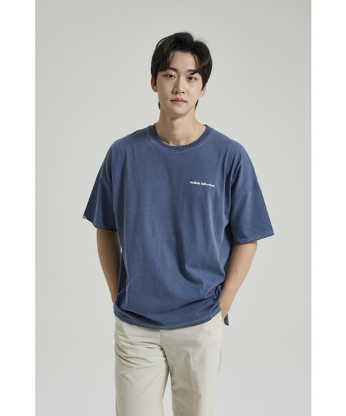 SELFISHAFFECTION(セルフィッシュ アフェクション)の「Distressed Figment Washed T-Shirt (Navy)(Tシャツ/カットソー・メンズ・その他・LARGE)」の1枚目の写真