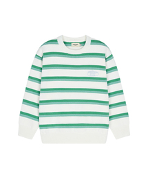 FLATWAVE IN SEOUL（フラットウェーブインソウル）の「Aav Stripe Vintage Cotton Round Knit Ivory（ニット/セーター）」
