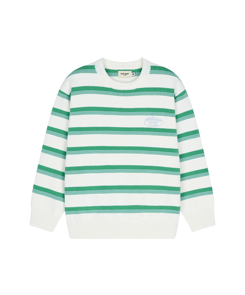FLATWAVE IN SEOUL(フラットウェーブインソウル)の「Aav Stripe Vintage Cotton Round Knit Ivory(ニット/セーター・メンズ・その他・MEDIUM/LARGE)」の1枚目の写真