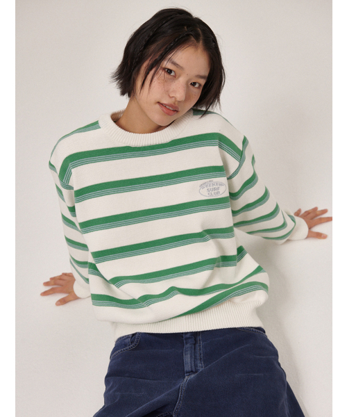 FLATWAVE IN SEOUL(フラットウェーブインソウル)の「Aav Stripe Vintage Cotton Round Knit Ivory(ニット/セーター・メンズ・その他・MEDIUM/LARGE)」の5枚目の写真