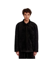 ERA（エラ）の「MEN SUEDE EFFECT OVERSIZED JACKET - BLACK（その他アウター）」