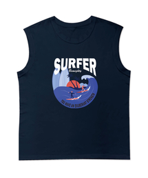 サーフドローイング スリーブレス Tシャツ [ネイビー]
