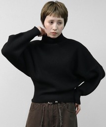 リブドルマンモックネックニット RIB DOLMAN MOCK NECK KNIT
