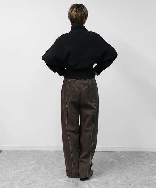 THE CELL.(ザセルドット)の「リブドルマンモックネックニット RIB DOLMAN MOCK NECK KNIT(ニット/セーター・レディース・グレー/ブラック/ライトベージュ・FREE)」の17枚目の写真