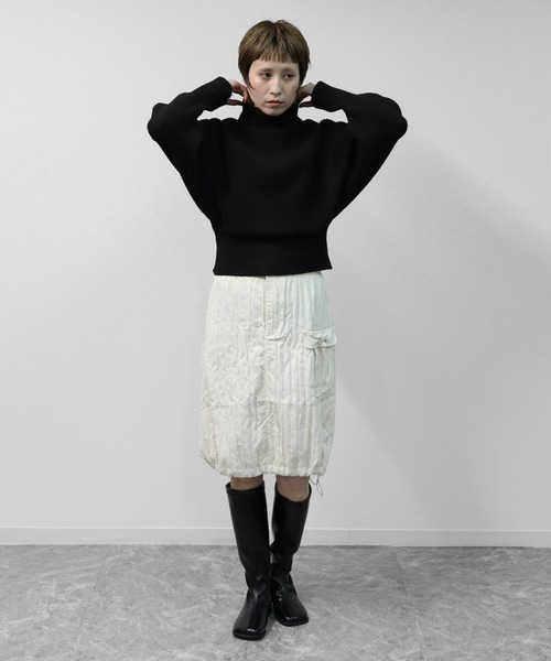 THE CELL.(ザセルドット)の「リブドルマンモックネックニット RIB DOLMAN MOCK NECK KNIT(ニット/セーター・レディース・グレー/ブラック/ライトベージュ・FREE)」の19枚目の写真