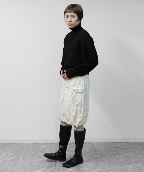 THE CELL.(ザセルドット)の「リブドルマンモックネックニット RIB DOLMAN MOCK NECK KNIT(ニット/セーター・レディース・グレー/ブラック/ライトベージュ・FREE)」の20枚目の写真