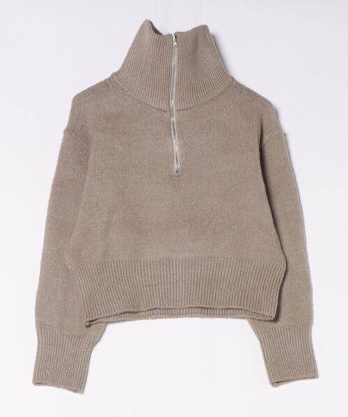 Rashik(ラシク)の「ハーフジップ裾リブニット(ニット/セーター・レディース・ホワイト/チャコール/ベージュ/イエロー・FREE)」の5枚目の写真