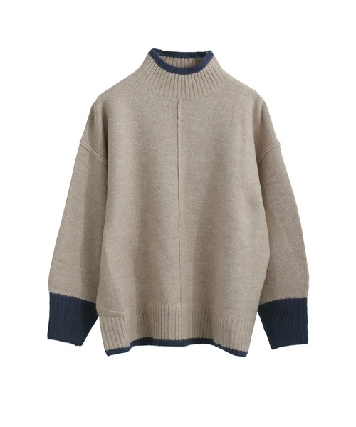 Fashion Letter(ファッションレター)の「ボリューム袖 ハイネック配色ニット(ニット/セーター・レディース・グレー/ベージュ/チャコール・M)」の20枚目の写真