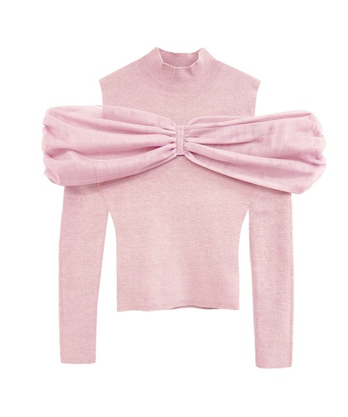 rosemuse tulle sleeves bijou knit ピンク rosemuse tulle sleeves bijou knit ピンク rosemuse tulle sleeves