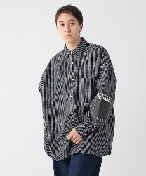GEORGE'S（ジョージズ）の「エルボーパッチチェツクシャツ（シャツ/ブラウス・メンズ・ブルー/ブラック・MEDIUM/LARGE）」の2枚目の写真