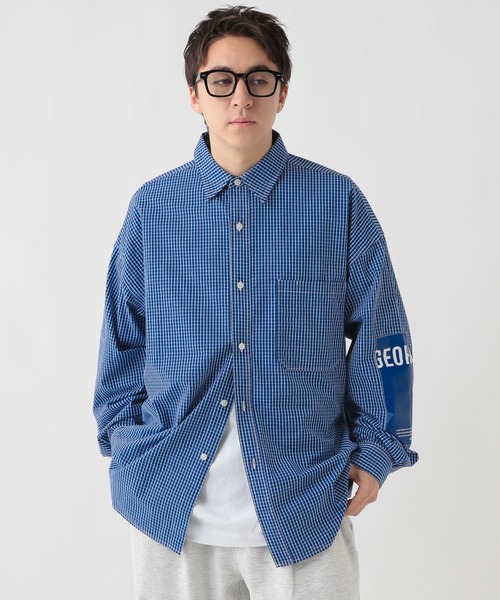 GEORGE'S（ジョージズ）の「エルボーパッチチェツクシャツ（シャツ/ブラウス・メンズ・ブルー/ブラック・MEDIUM/LARGE）」の9枚目の写真