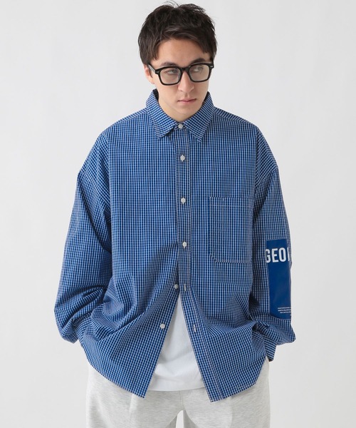 GEORGE'S（ジョージズ）の「エルボーパッチチェツクシャツ（シャツ/ブラウス・メンズ・ブルー/ブラック・MEDIUM/LARGE）」の10枚目の写真