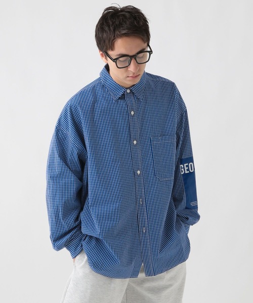 GEORGE'S（ジョージズ）の「エルボーパッチチェツクシャツ（シャツ/ブラウス・メンズ・ブルー/ブラック・MEDIUM/LARGE）」の16枚目の写真