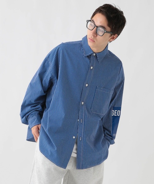 GEORGE'S（ジョージズ）の「エルボーパッチチェツクシャツ（シャツ/ブラウス・メンズ・ブルー/ブラック・MEDIUM/LARGE）」の12枚目の写真