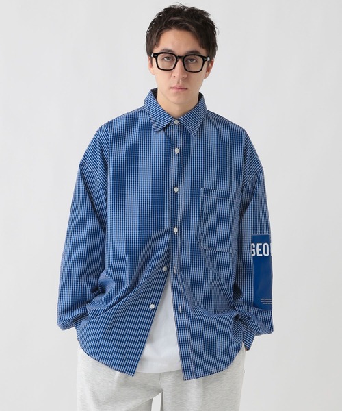 GEORGE'S（ジョージズ）の「エルボーパッチチェツクシャツ（シャツ/ブラウス・メンズ・ブルー/ブラック・MEDIUM/LARGE）」の13枚目の写真