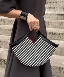 JENNE（ジェンヌ）の「機能性イタリア素材サマーミニバッグ(ショルダー付)（かごバッグ）」