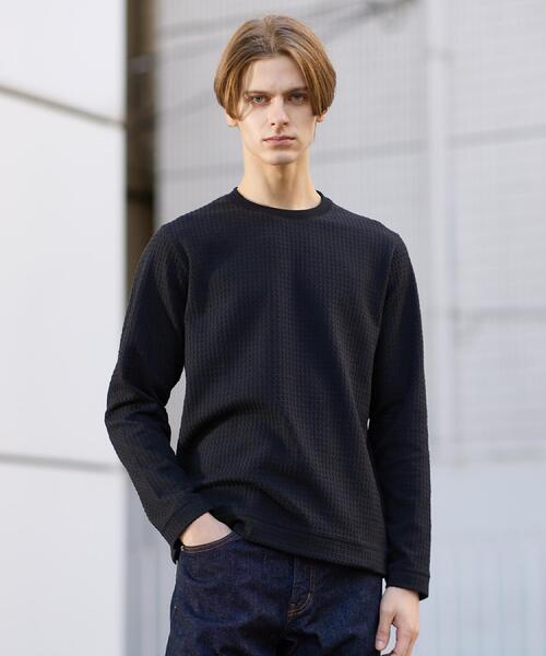 TAKEO KIKUCHI(タケオキクチ)の「千鳥柄 ストレッチ プルオーバー(Tシャツ/カットソー・メンズ・ライトグレー/ブラック/ブルーグリーン/レンガ・01/02/03/04)」の19枚目の写真