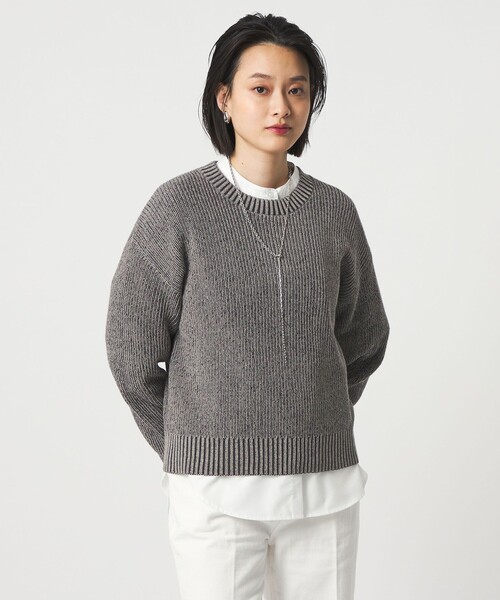 A DAY IN THE LIFE UNITED ARROWS（アデイインザライフユナイテッドアローズ）の「コットン フェードライク アゼニット ‐ウォッシャブル‐＜A DAY IN THE LIFE＞（ニット/セーター・レディース・ダークグレー/オレンジ/ライラック・FREE）」の4枚目の写真