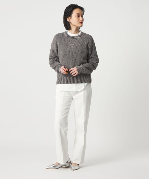 A DAY IN THE LIFE UNITED ARROWS（アデイインザライフユナイテッドアローズ）の「コットン フェードライク アゼニット ‐ウォッシャブル‐＜A DAY IN THE LIFE＞（ニット/セーター・レディース・ダークグレー/オレンジ/ライラック・FREE）」の6枚目の写真