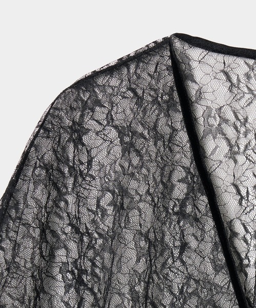 tanakadaisuke(タナカダイスケ)の「【tanakadaisuke/タナカダイスケ】flower lace velvet ribbon cape/フラワーレースベロアリボンケープ/オケージョン/ボレロ(カーディガン/ボレロ・レディース・ブラック/グレー・FREE)」の9枚目の写真