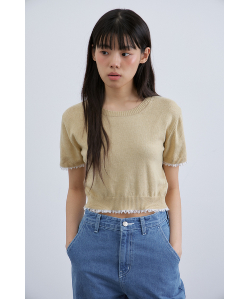 MAGNET ARCHIVE(マグネット アーカイブ)の「Moment Crop Knit (Olive)(ニット/セーター・レディース・その他・FREE)」の1枚目の写真