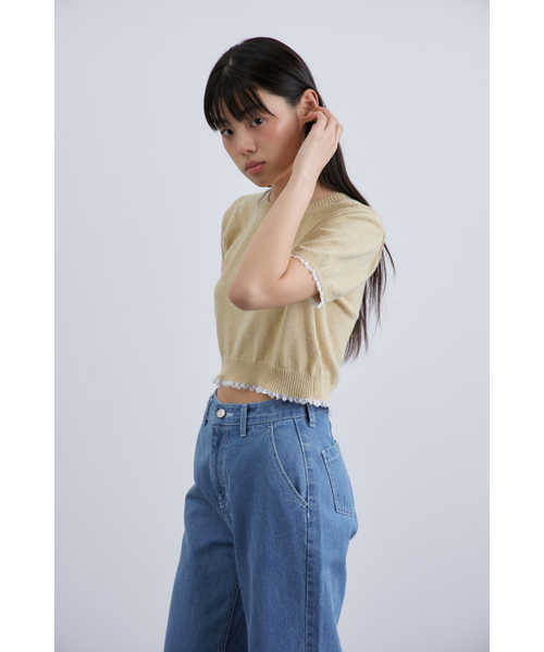 MAGNET ARCHIVE(マグネット アーカイブ)の「Moment Crop Knit (Olive)(ニット/セーター・レディース・その他・FREE)」の3枚目の写真