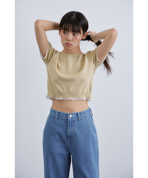 MAGNET ARCHIVE(マグネット アーカイブ)の「Moment Crop Knit (Olive)(ニット/セーター・レディース・その他・FREE)」の5枚目の写真