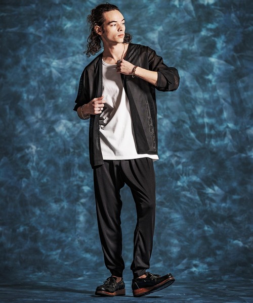 Jih Nunc（ジーヌンク）の「mcg3759-メッシュシアボタンレスカーディガン(JIH-R1143)（カーディガン/ボレロ・メンズ・オートミール/ブラック/グレー・L/M/S）」の19枚目の写真