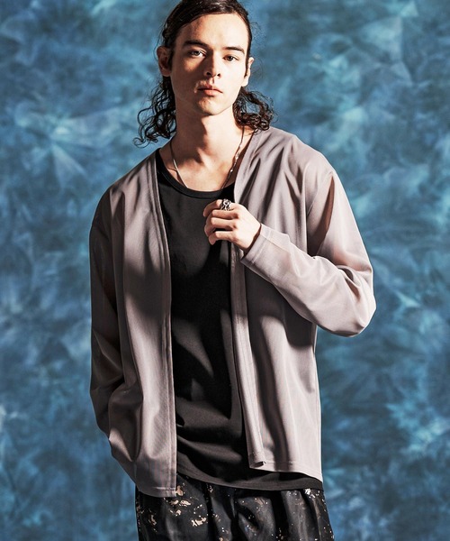 Jih Nunc（ジーヌンク）の「mcg3759-メッシュシアボタンレスカーディガン(JIH-R1143)（カーディガン/ボレロ・メンズ・オートミール/ブラック/グレー・L/M/S）」の20枚目の写真