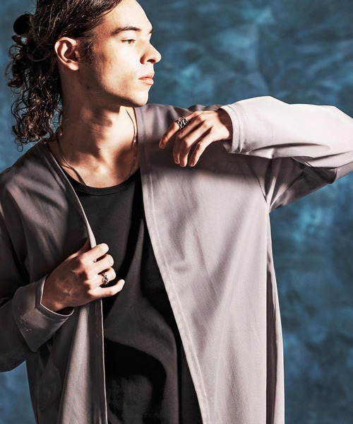 Jih Nunc（ジーヌンク）の「mcg3759-メッシュシアボタンレスカーディガン(JIH-R1143)（カーディガン/ボレロ・メンズ・オートミール/ブラック/グレー・L/M/S）」の22枚目の写真