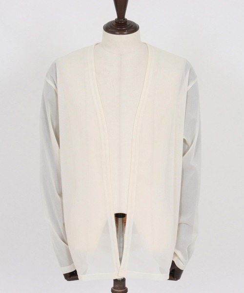 Jih Nunc（ジーヌンク）の「mcg3759-メッシュシアボタンレスカーディガン(JIH-R1143)（カーディガン/ボレロ・メンズ・オートミール/ブラック/グレー・L/M/S）」の9枚目の写真