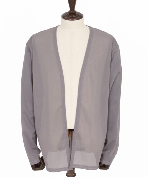 Jih Nunc（ジーヌンク）の「mcg3759-メッシュシアボタンレスカーディガン(JIH-R1143)（カーディガン/ボレロ・メンズ・オートミール/ブラック/グレー・L/M/S）」の10枚目の写真