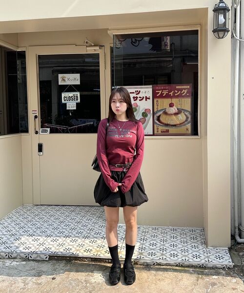 DANGLEDROP(ダングルドロップ)の「DGDP FREE YOUセミクロップロングスリーブバーガンディ(Tシャツ/カットソー・レディース・その他・FREE)」の13枚目の写真