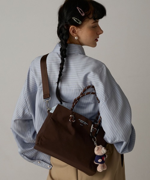 BONLECILL Marche(ボンルシールマルシェ)の「【BONLECILL Marche】2wayコードハンドルボックストートバッグ/ショルダーバッグ(トートバッグ・レディース・ブラック/ブラウン/グレー・FREE)」の11枚目の写真