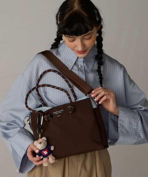 BONLECILL Marche(ボンルシールマルシェ)の「【BONLECILL Marche】2wayコードハンドルボックストートバッグ/ショルダーバッグ(トートバッグ・レディース・ブラック/ブラウン/グレー・FREE)」の15枚目の写真