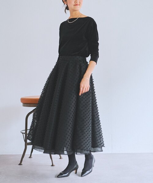 LIVETART（リヴェタート）の「《LIVETART》ふわふわジャガードスカート（スカート・レディース・ブラック・FREE）」の3枚目の写真