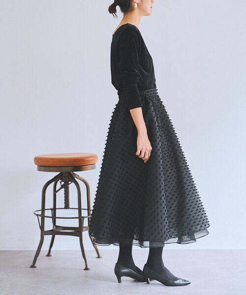 LIVETART（リヴェタート）の「《LIVETART》ふわふわジャガードスカート（スカート・レディース・ブラック・FREE）」の5枚目の写真