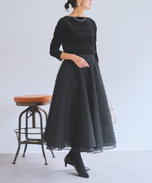 LIVETART（リヴェタート）の「《LIVETART》ふわふわジャガードスカート（スカート・レディース・ブラック・FREE）」の6枚目の写真