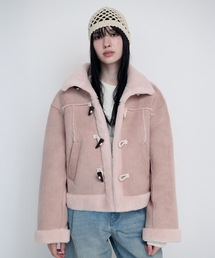 HIGH NECK SUEDE MUSTANG JACKET PINK