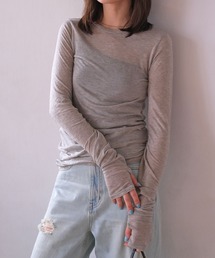 AKTE（アクテ）の「シースルーサムホールトップス（Tシャツ/カットソー）」