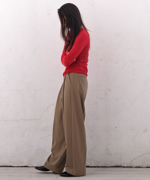 AKTE（アクテ）の「シースルーサムホールトップス（Tシャツ/カットソー・レディース・グレー/ホワイト/レッド・FREE）」の21枚目の写真